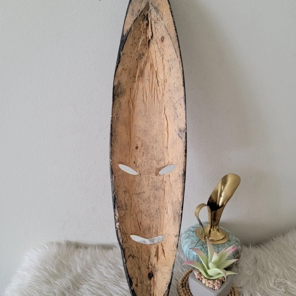 Boho Tiki wood decor wall art hanging Tribal Decor